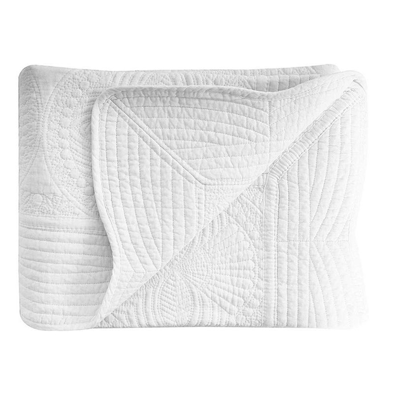 Boruiann House White Baby Quilt, Cotton Embossed Baby Blanket,36x46inch - Image 1